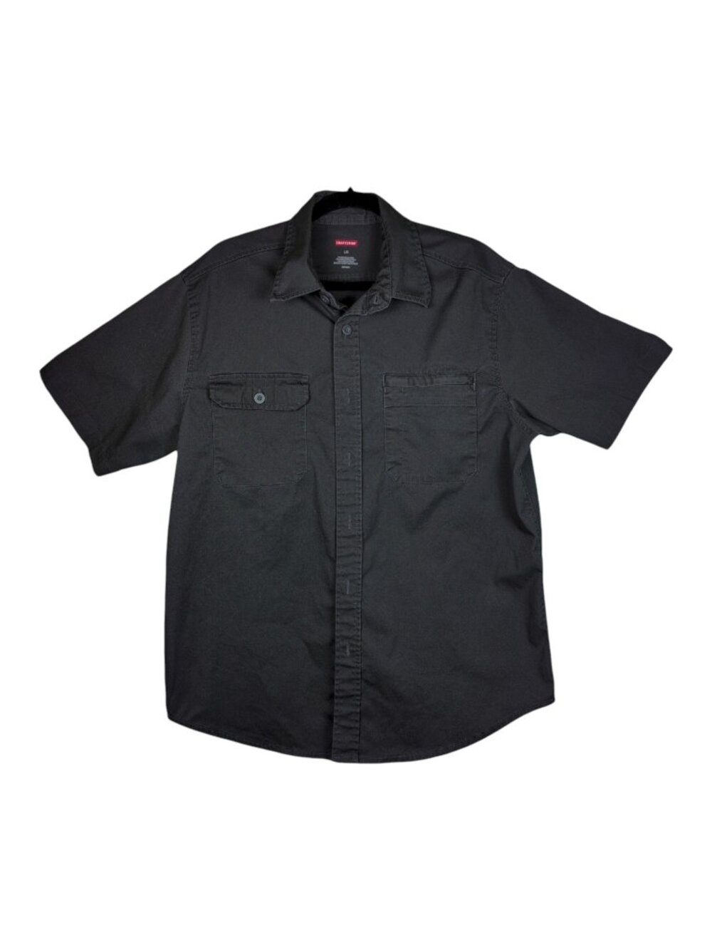 Craftsman Charcoal Gray Short Sleeve Mechanics Work Shirt Sz L Large